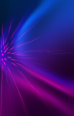 Abstract blurred futuristic background. Bright ultraviolet glow, neon lines, shapes