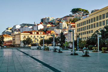 Martim Moniz Square and Castelo de Sao Jorge, Lisbon, Portugal