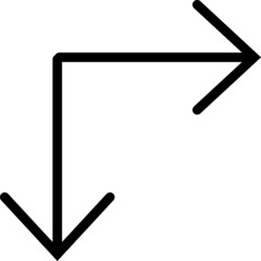 Linear Arrow icon. Arrow vector collection. Black directional arrow flat style isolated on white background. Vector illustration. Modern simple arrows.