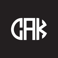 CAK letter logo design on black background. CAK creative initials letter logo concept. CAK letter design.