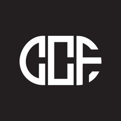 CCF letter logo design on black background. CCF creative initials letter logo concept. CCF letter design.