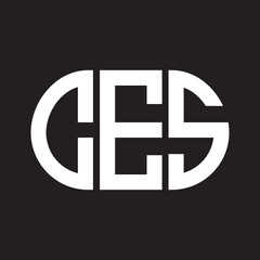 CES letter logo design on black background. CES creative initials letter logo concept. CES letter design.