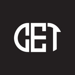 Obraz premium CET letter logo design on black background. CET creative initials letter logo concept. CET letter design.