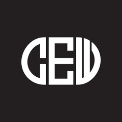 CEW letter logo design on black background. CEW creative initials letter logo concept. CEW letter design.