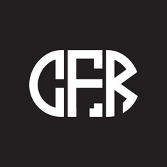Obraz premium CFR letter logo design on black background. CFR creative initials letter logo concept. CFR letter design.