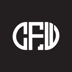 CFW letter logo design on black background. CFW creative initials letter logo concept. CFW letter design.
