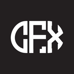 Obraz premium CFX letter logo design on black background. CFX creative initials letter logo concept. CFX letter design.