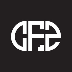 CFZ letter logo design on black background. CFZ creative initials letter logo concept. CFZ letter design.