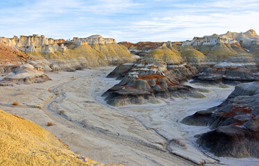  incredible, colorful, eroded rock formations and an ancient sea bed in the hunter wash section of...