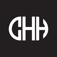 CHH letter logo design on black background. CHH creative initials letter logo concept. CHH letter design.