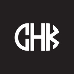 CHK letter logo design on black background. CHK creative initials letter logo concept. CHK letter design.
