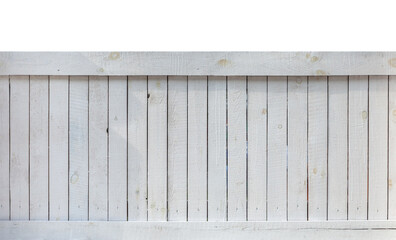 White wood fence isolated on a white background