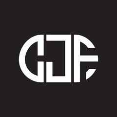 CJF letter logo design on black background. CJF creative initials letter logo concept. CJF letter design.
