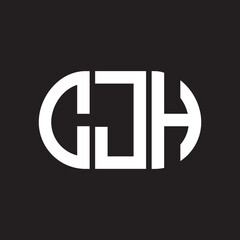 CJH letter logo design on black background. CJH creative initials letter logo concept. CJH letter design.