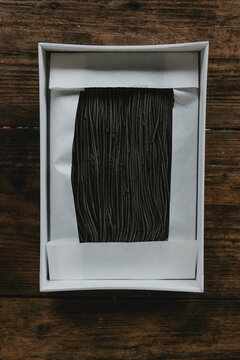 Black Cuttlefish ink coloured spaghetti