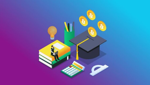 Man investing bitcoin to paying college fund