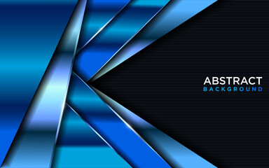 Modern Dark Background with Shinny Blue Gradient Shape and Lines Combination.