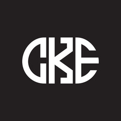 CKE letter logo design on black background. CKE creative initials letter logo concept. CKE letter design.