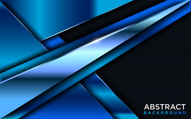 Modern Dark Background with Shinny Blue Gradient Shape and Lines Combination.