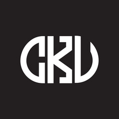 CKU letter logo design on black background. CKU creative initials letter logo concept. CKU letter design.