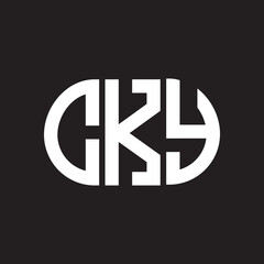 CKY letter logo design on black background. CKY creative initials letter logo concept. CKY letter design.