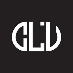 CLU letter logo design on black background. CLU creative initials letter logo concept. CLU letter design.