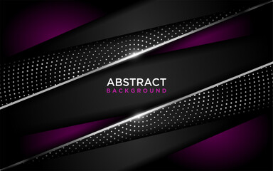 Abstract Dark Background Combined with Modern Purple Shape and Silver Lines.