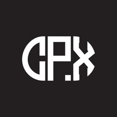 Fototapeta premium CPX letter logo design on black background. CPX creative initials letter logo concept. CPX letter design.