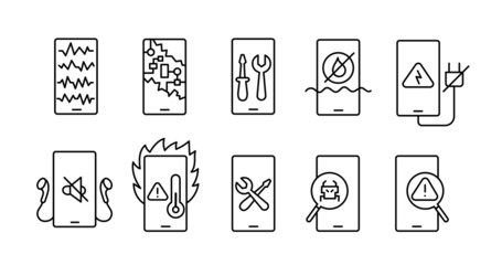 Mobile Phone Repair shop. Service-center. Settings repair interface.