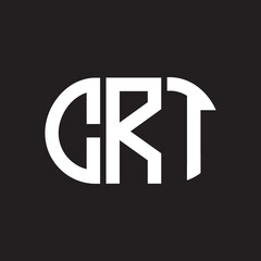 CRT letter logo design on black background. CRT creative initials letter logo concept. CRT letter design.