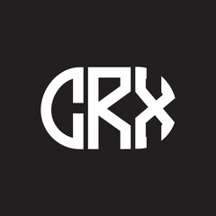CRX letter logo design on black background. CRX creative initials letter logo concept. CRX letter design.