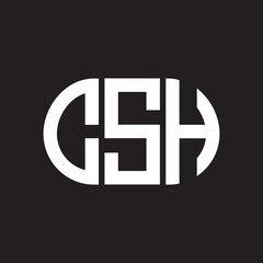 CSH letter logo design on black background. CSH creative initials letter logo concept. CSH letter design.