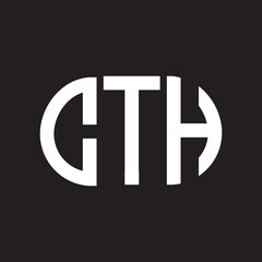 CTH letter logo design on black background. CTH creative initials letter logo concept. CTH letter design.