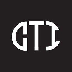 CTI letter logo design on black background. CTI creative initials letter logo concept. CTI letter design.