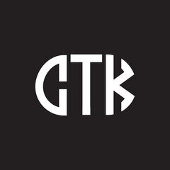CTK letter logo design on black background. CTK creative initials letter logo concept. CTK letter design.