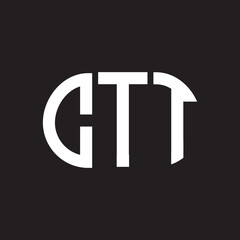 Obraz premium CTT letter logo design on black background. CTT creative initials letter logo concept. CTT letter design.