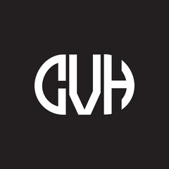 CVH letter logo design on black background. CVH creative initials letter logo concept. CVH letter design.