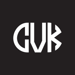 CVK letter logo design on black background. CVK creative initials letter logo concept. CVK letter design.