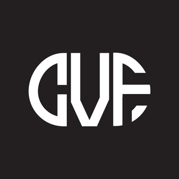 CVF letter logo design on black background. CVF creative initials letter logo concept. CVF letter design.