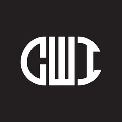 CWI letter logo design on black background. CWI creative initials letter logo concept. CWI letter design.
