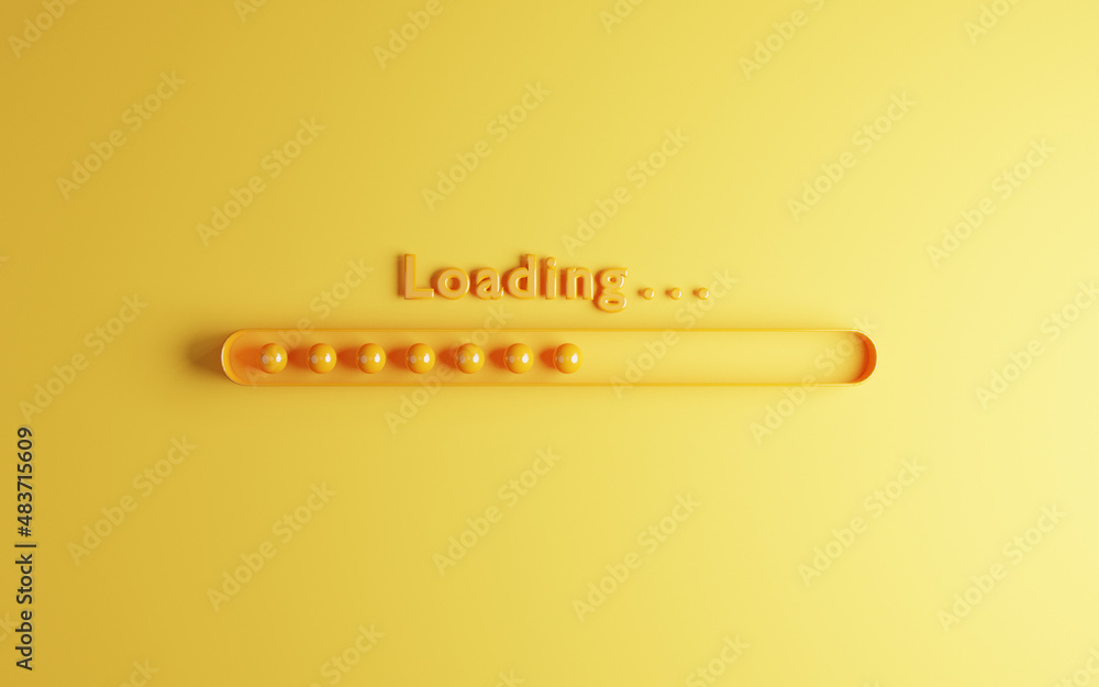 Poster flat design of yellow loading icon or download bar for technology and business progressive concept b