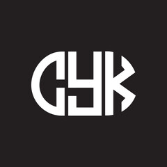CYK letter logo design on black background. CYK creative initials letter logo concept. CYK letter design.