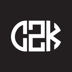 CZK letter logo design on black background. CZK creative initials letter logo concept. CZK letter design.