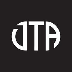 DTA letter logo design on black background. DTA creative initials letter logo concept. DTA letter design.