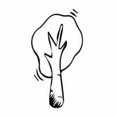 Hand drawn tree. Eco background. Abstract doodle drawing wood. Vector art illustration plant