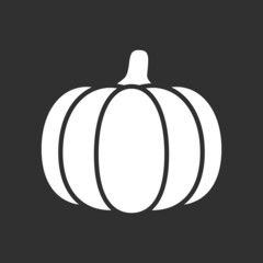 Pumpkin icon. Halloween symbol. Autumn food. Stencil vector stock illustration, eps 10