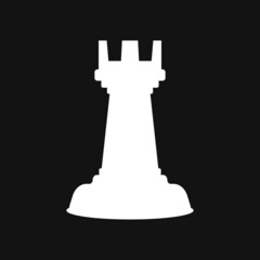 Chess rook icon Figure piece. Tournament game. Vector stock illustration. EPS 10 - obrazy, fototapety, plakaty