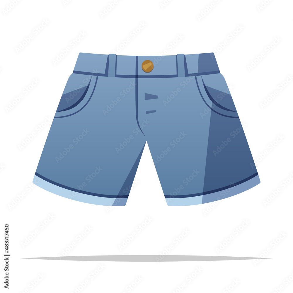 Wall mural Jeans shorts vector isolated illustration - Wall murals