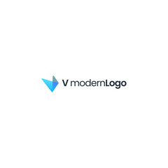 V MODERN LOGO DESIGN VECTOR