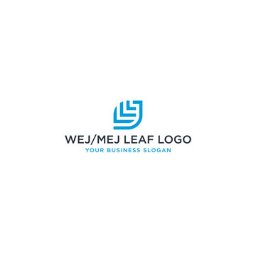 WEJ OR MEJ LEAF LOGO DESIGN.